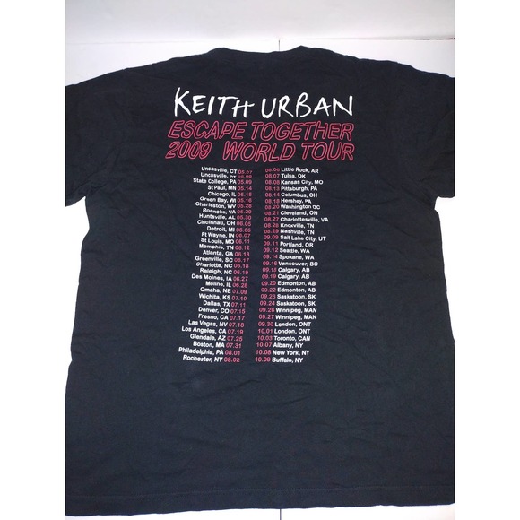 Keith Urban Escape Together 2009 World Tour Tshirt Black size L Unisex - Picture 5 of 8